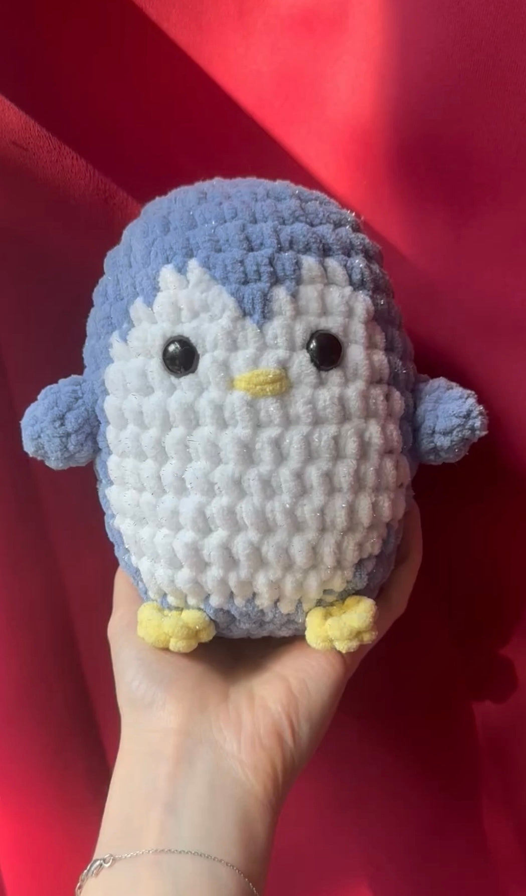Peluche Pingouin Pailleté Crochet