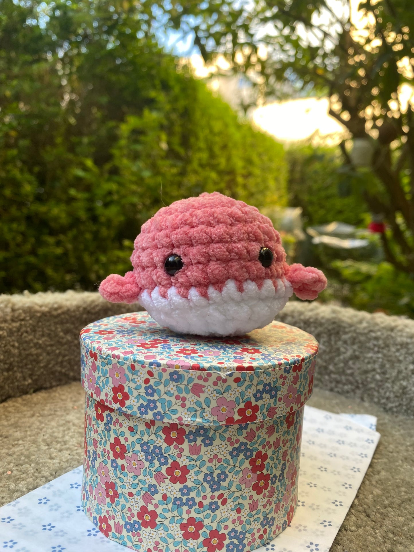 Baleine en Crochet rose