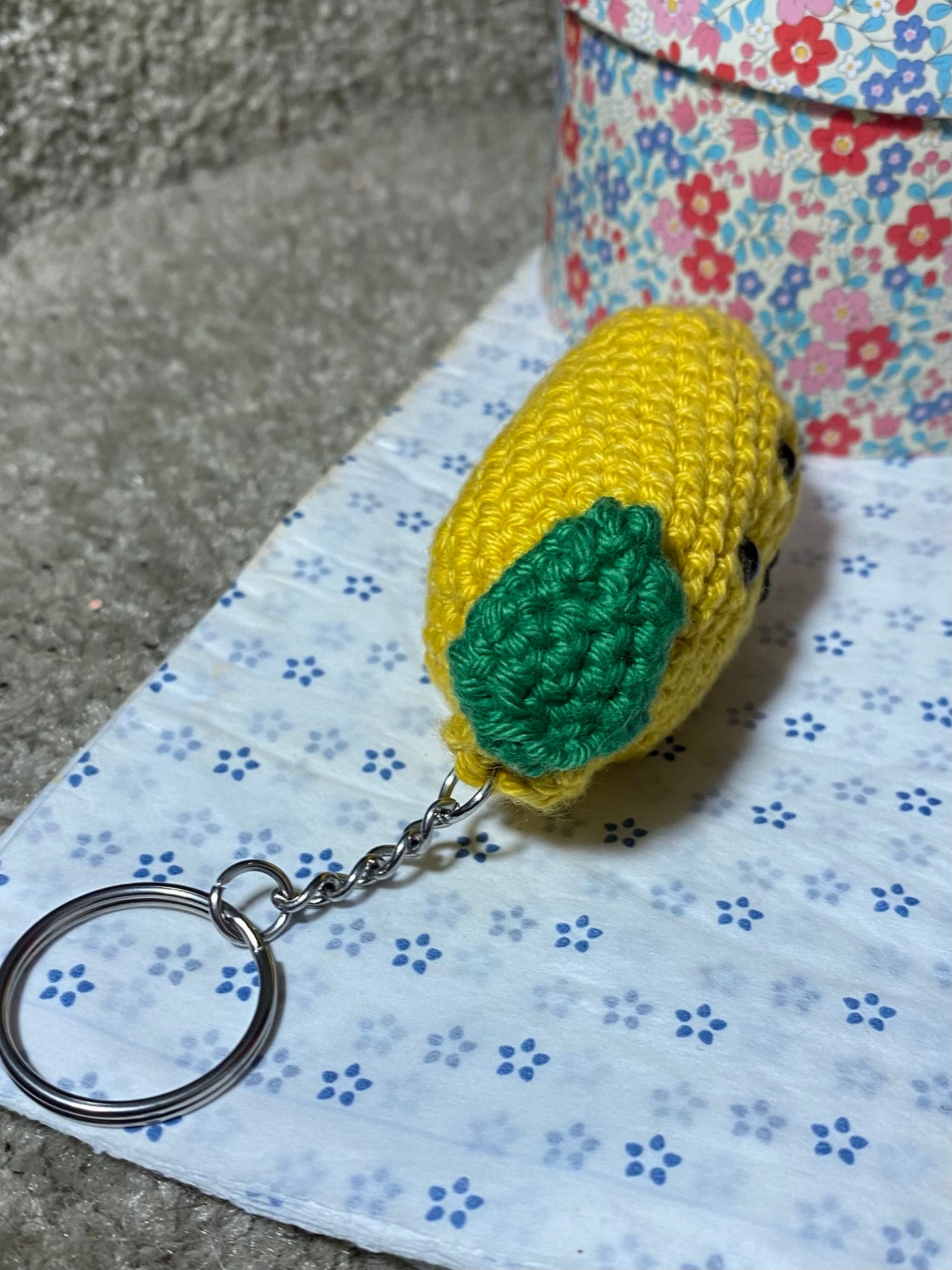 Porte-clés Citron Crochet