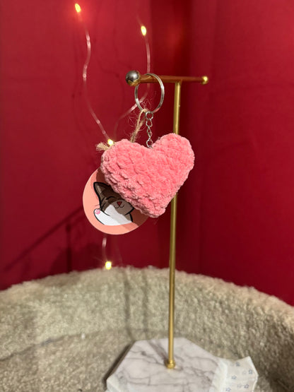 Porte-clés cœur rose