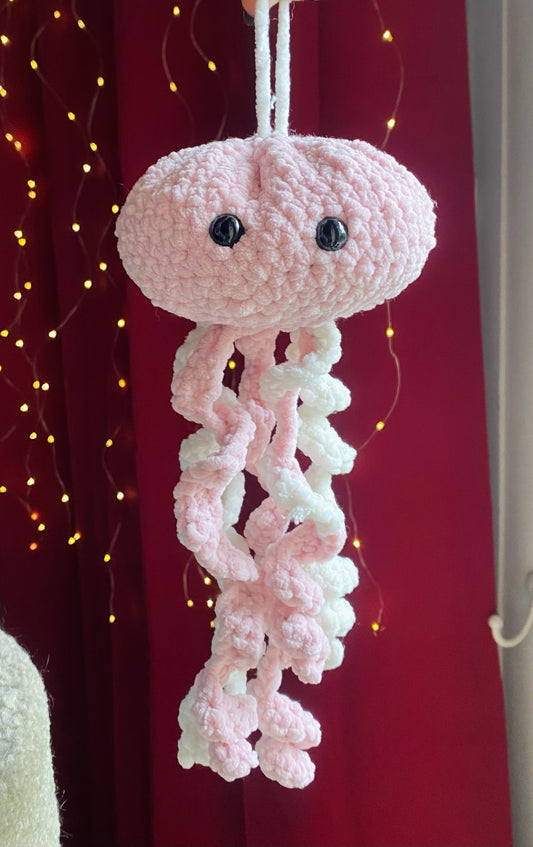 Méduse rose en crochet