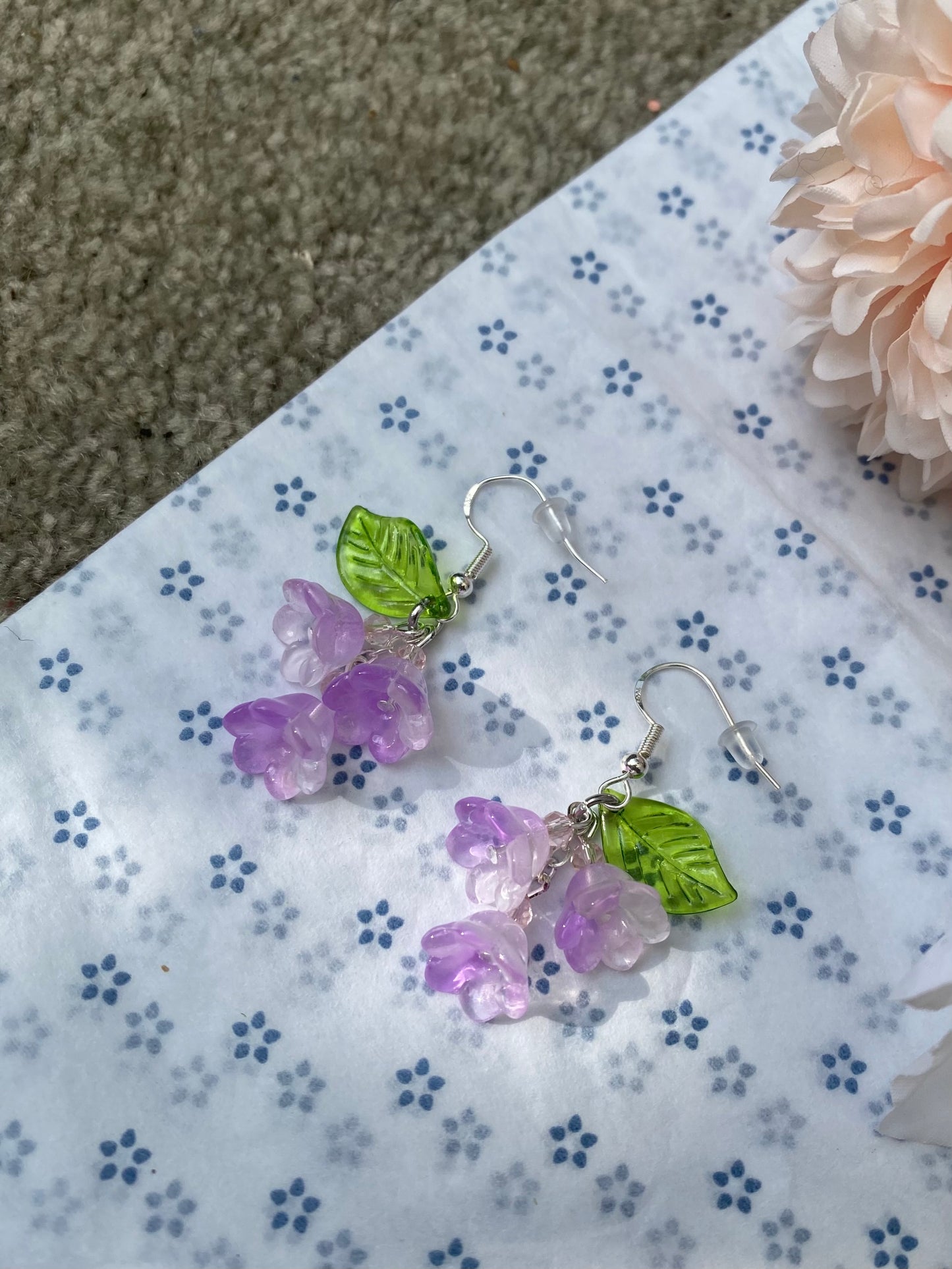 Boucles D’oreilles Muguet violet