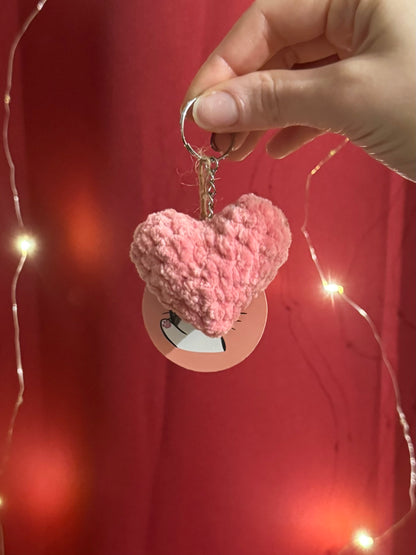 Porte-clés cœur rose