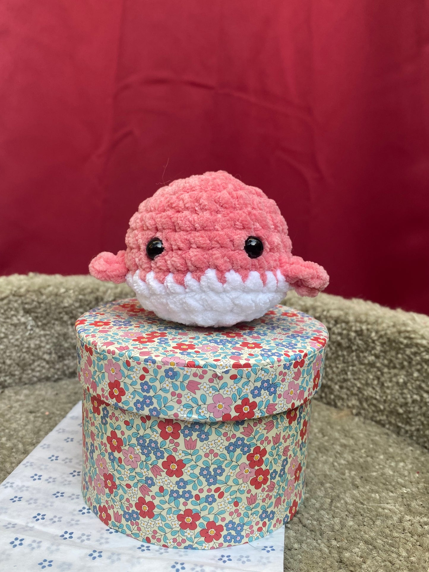 Baleine en Crochet rose