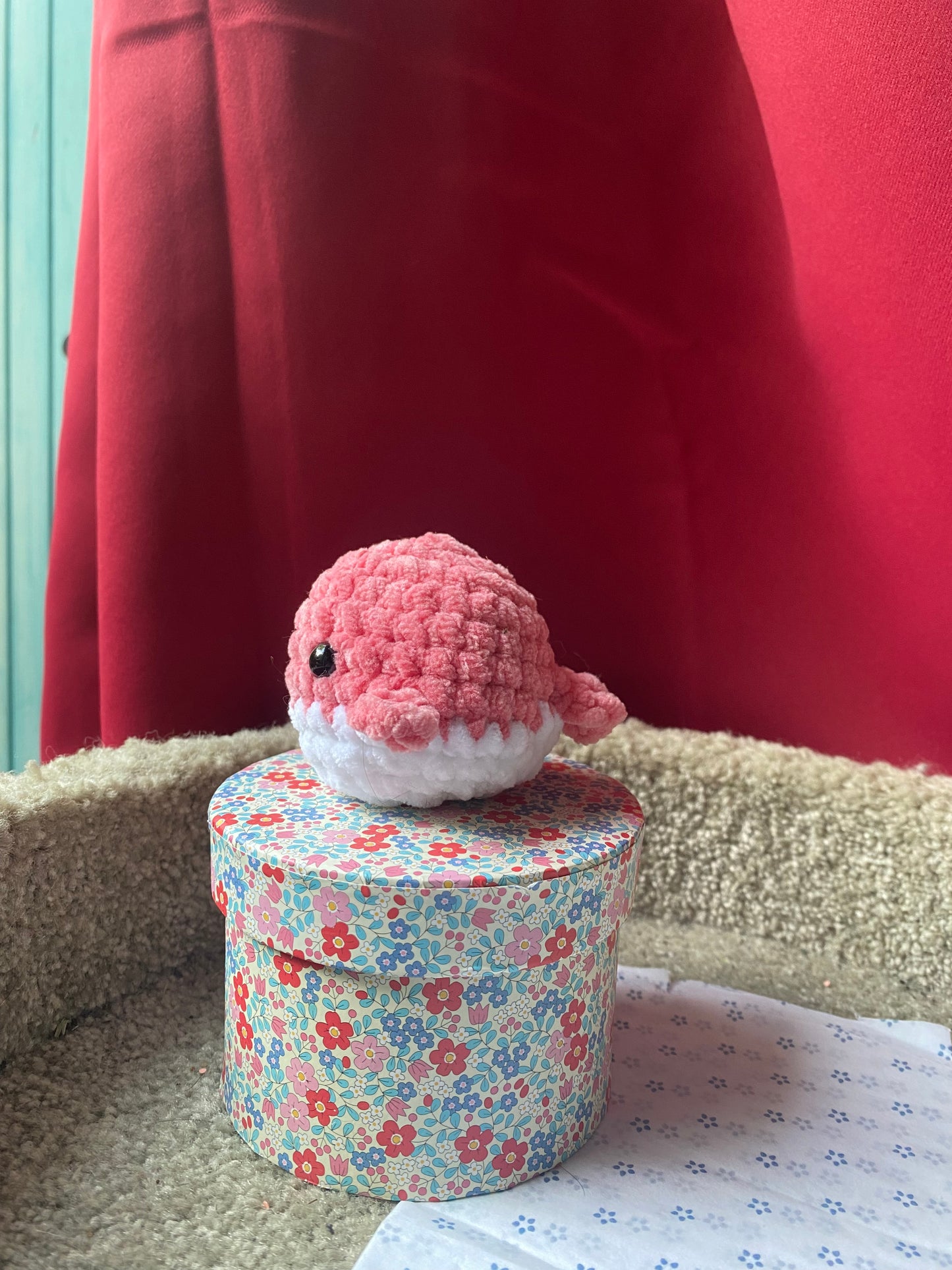 Baleine en Crochet rose