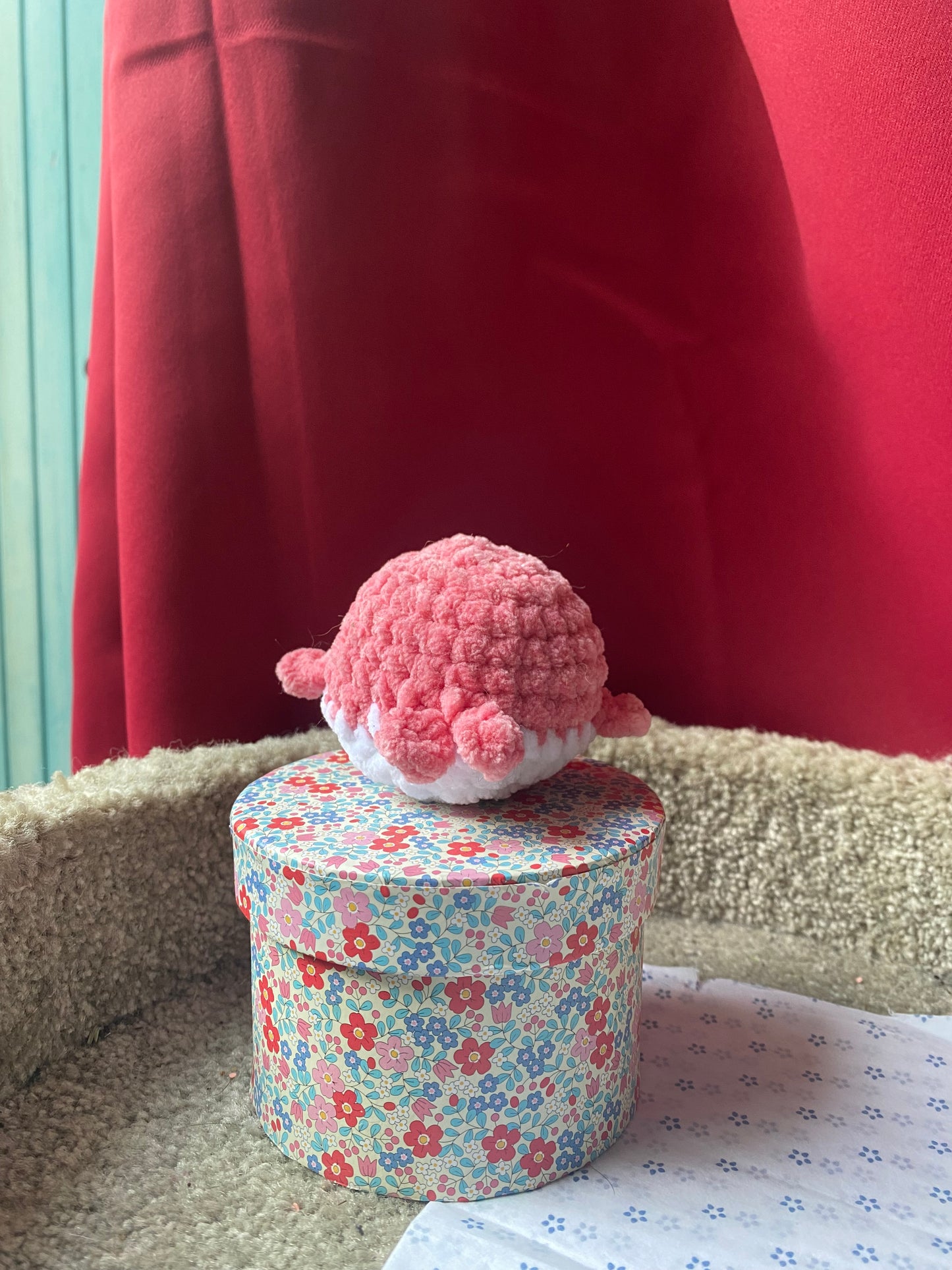 Baleine en Crochet rose