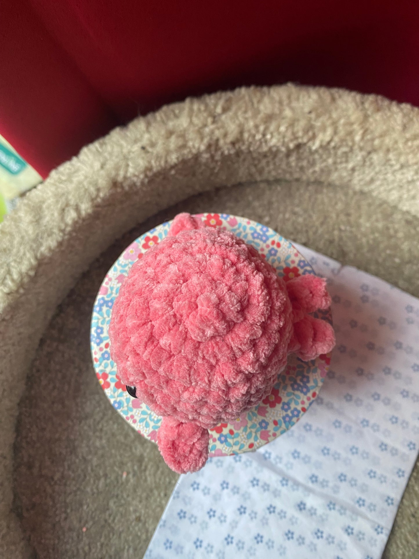 Baleine en Crochet rose