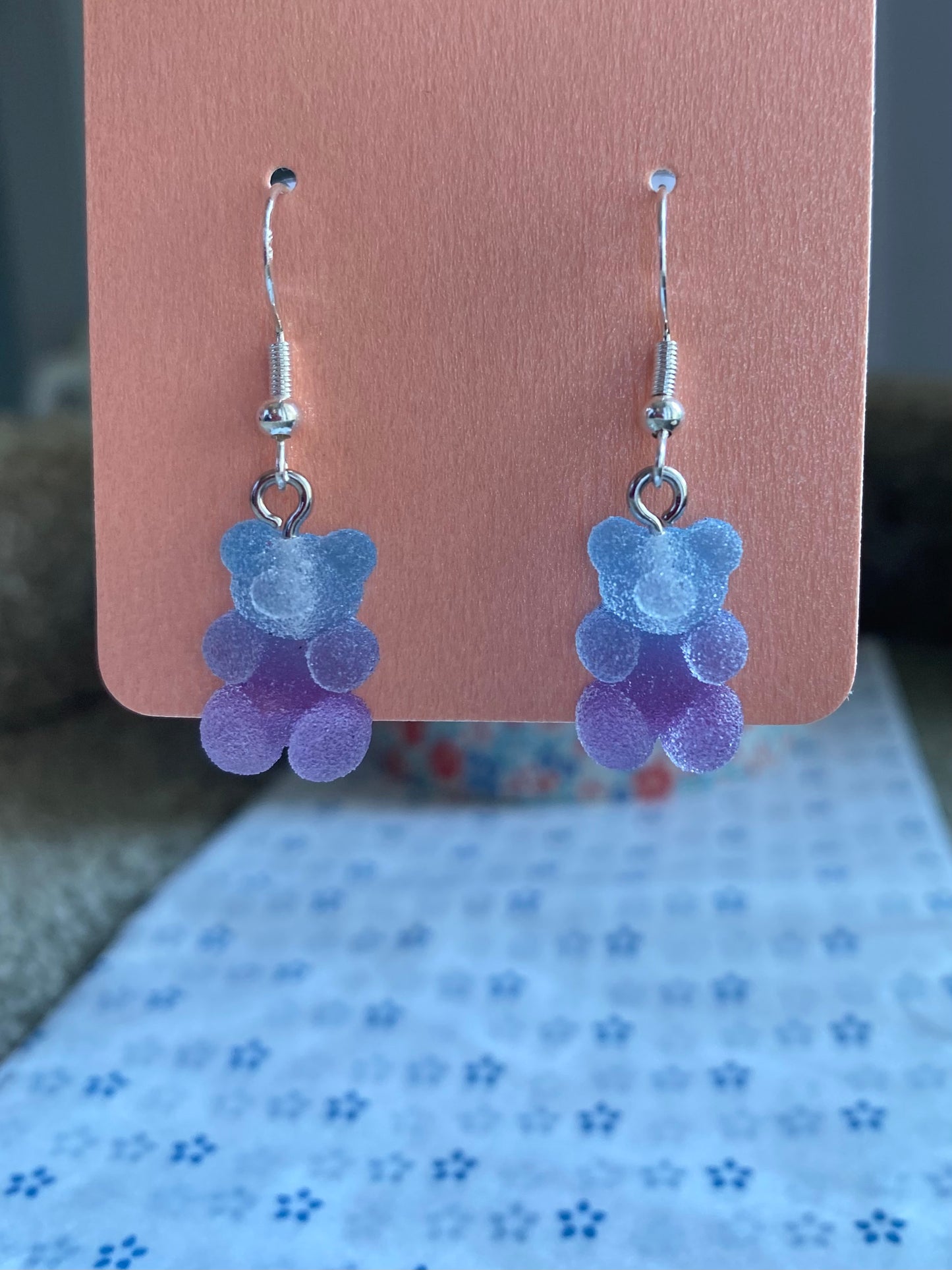 Boucles d’oreilles Nounours Bleu