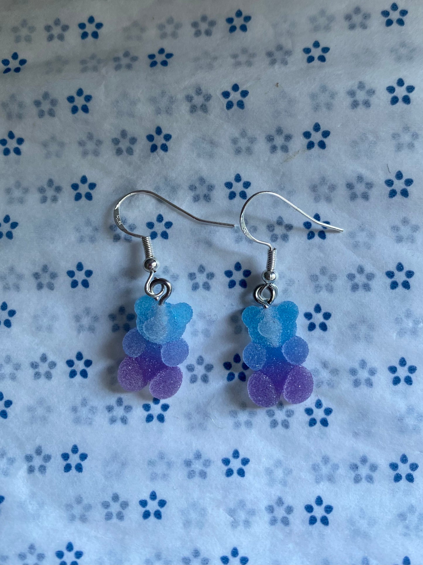 Boucles d’oreilles Nounours Bleu