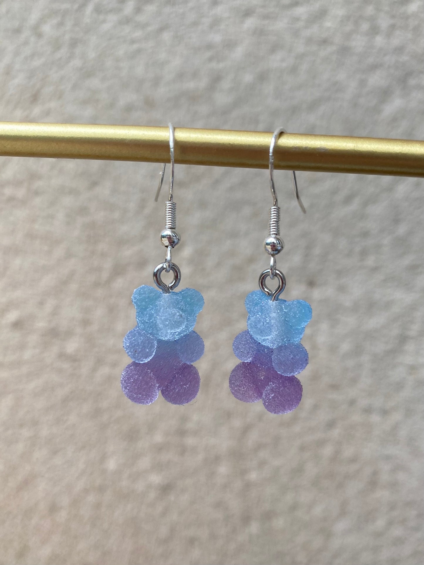 Boucles d’oreilles Nounours Bleu