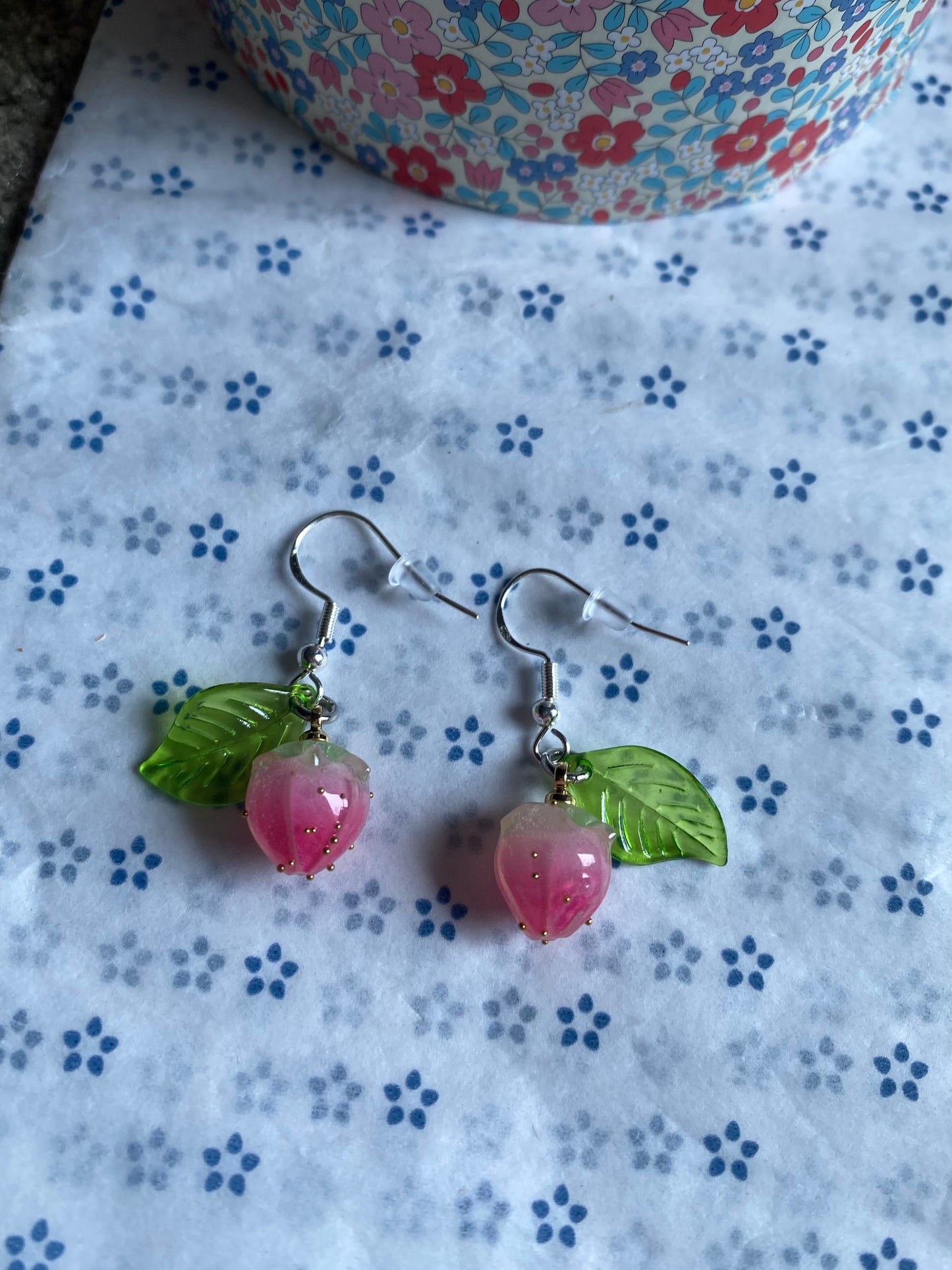 Boucles d’oreilles fleurs rose