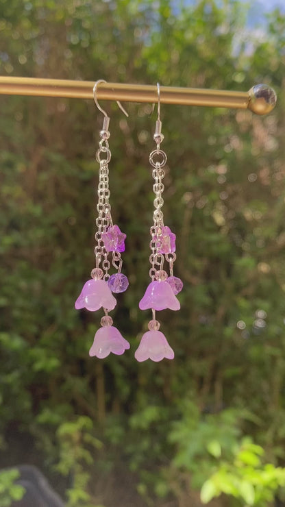 Boucles d’oreilles Clochettes Violettes